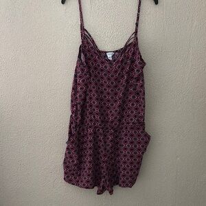 Women’s Arizona Jean Company Romper with Pockets, Pink, XXL